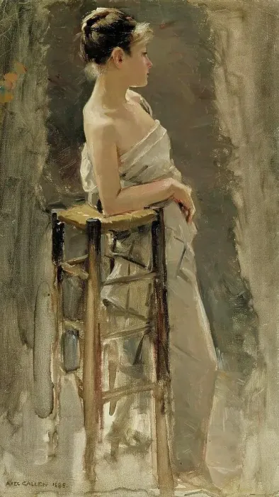 Framed Print : Model Study, 1885. Creator: Akseli Gallen-Kallela Framed Print : Model Study, 1885. Creator: Akseli Gallen-Kallela