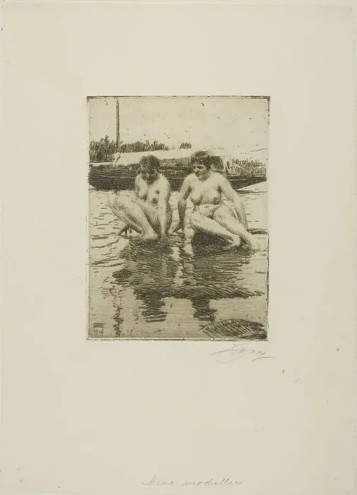 Framed Print : My Models, 1916. Creator: Anders Leonard Zorn Framed Print : My Models, 1916. Creator: Anders Leonard Zorn
