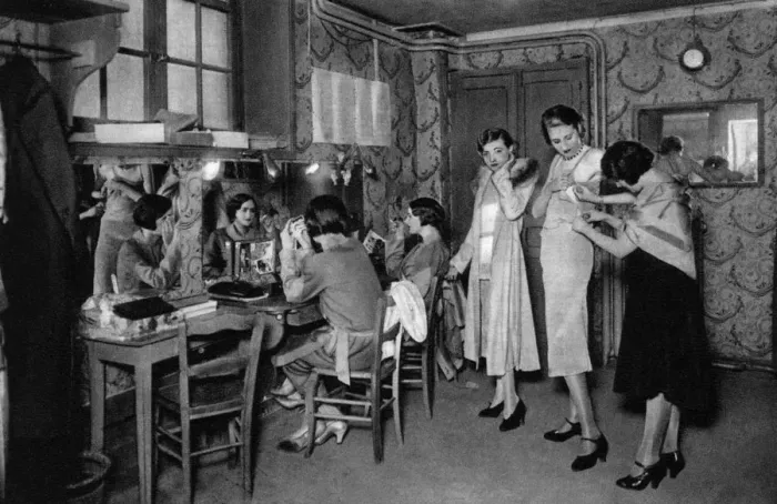 Framed Print : Models at a great dressmakers, Paris, 1931. Artist: Ernest Flammarion Framed Print : Models at a great dressmakers, Paris, 1931. Artist: Ernest Flammarion