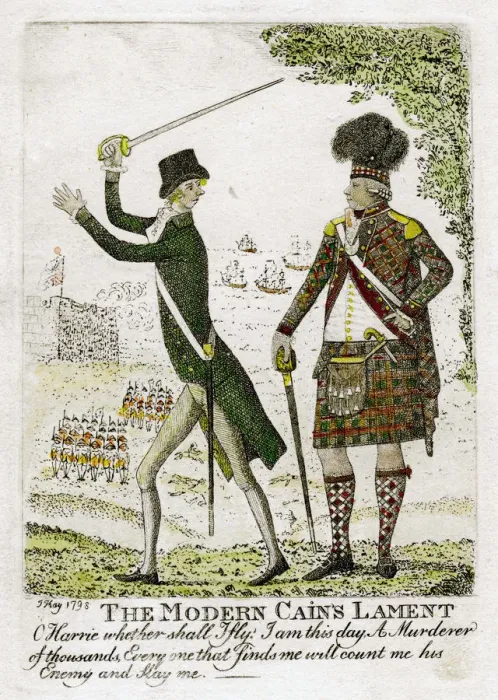 Framed Print : The Modern Cains Lament, 1798. Artist: J Kay Framed Print : The Modern Cains Lament, 1798. Artist: J Kay