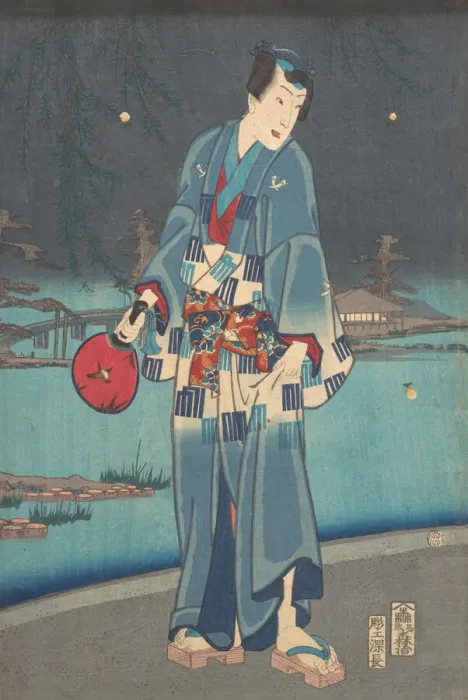 Framed Print : Modern Genji - Firefly Viewing (Imayo genji shiken hotaru asobi), 1861 Framed Print : Modern Genji - Firefly Viewing (Imayo genji shiken hotaru asobi), 1861