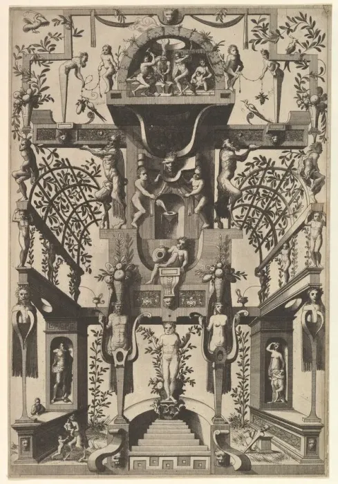 Framed Print : Modern Grotesque Decoration, 1557. Creator: Johannes van Doetecum I Framed Print : Modern Grotesque Decoration, 1557. Creator: Johannes van Doetecum I