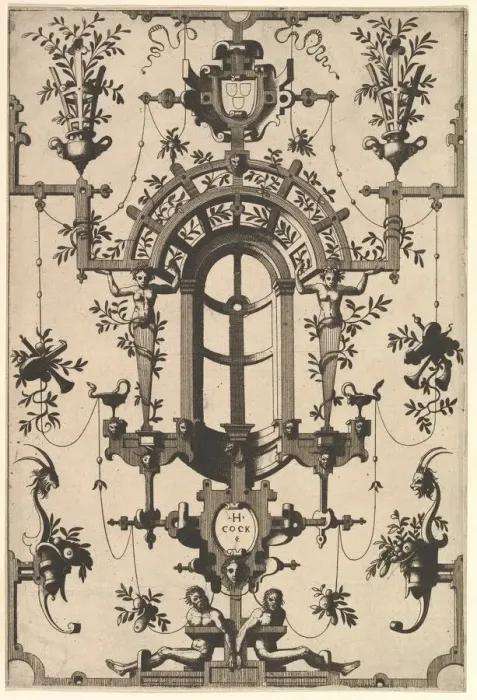 Framed Print : Modern Grotesque with Strapwork, 1554. Creator: Johannes van Doetecum I Framed Print : Modern Grotesque with Strapwork, 1554. Creator: Johannes van Doetecum I