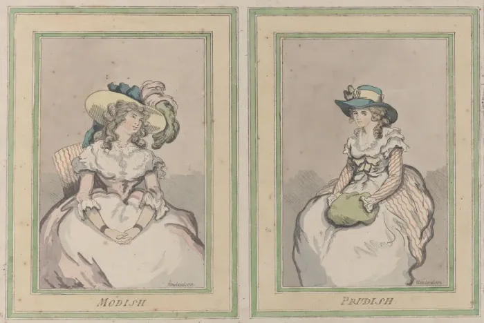 Framed Print : Modish and Prudish, December 1, 1791. December 1, 1791. Creator: Thomas Rowlandson Framed Print : Modish and Prudish, December 1, 1791. December 1, 1791. Creator: Thomas Rowlandson