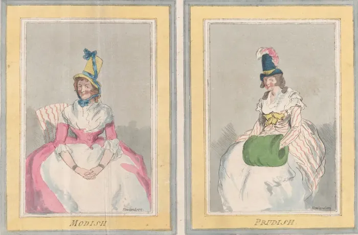 Framed Print : Modish and Prudish, December 1, 1791. December 1, 1791. Creator: Thomas Rowlandson Framed Print : Modish and Prudish, December 1, 1791. December 1, 1791. Creator: Thomas Rowlandson