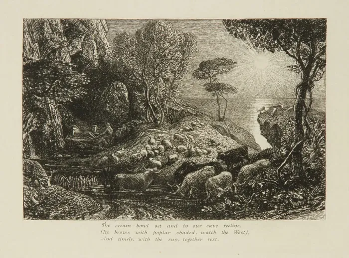 Framed Print : Moeris And Galatea, From Virgil's Eclogues, 1884. Creator: Samuel Palmer Framed Print : Moeris And Galatea, From Virgil's Eclogues, 1884. Creator: Samuel Palmer