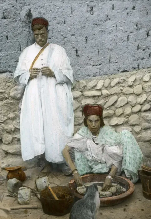 Framed Print : Mohamed Ben Ali and his wife, El Kantara, Tunisia Framed Print : Mohamed Ben Ali and his wife, El Kantara, Tunisia