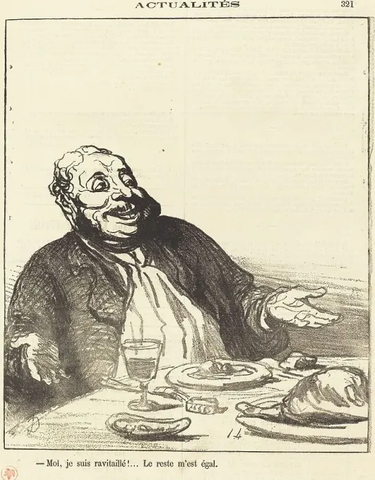 Framed Print : Moi je suis ravitaillé!... 1871. Creator: Honore Daumier Framed Print : Moi je suis ravitaillé!... 1871. Creator: Honore Daumier