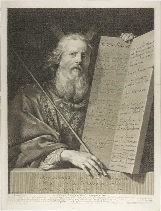 Framed Print : Moise, 1699. Creator: Gerard Edelinck Framed Print : Moise, 1699. Creator: Gerard Edelinck