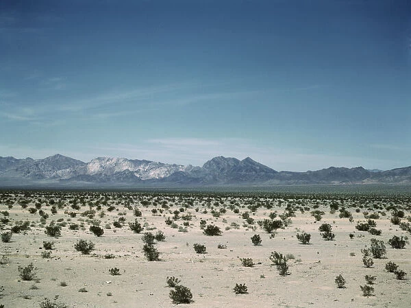 Mojave Desert country, crossed by the Santa Fe R. R. Cadiz, Calif. 1943. Creator: Jack Delano