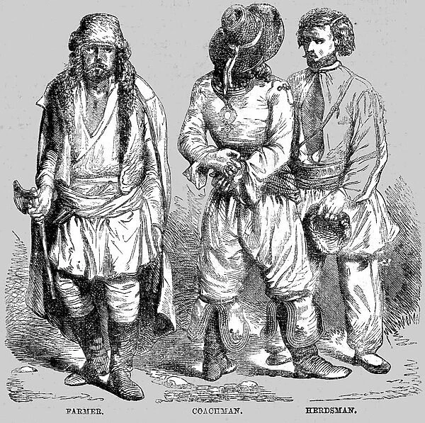 Moldavian Costumes; Daunbian Principalities 1854, 1854. Creator: Unknown