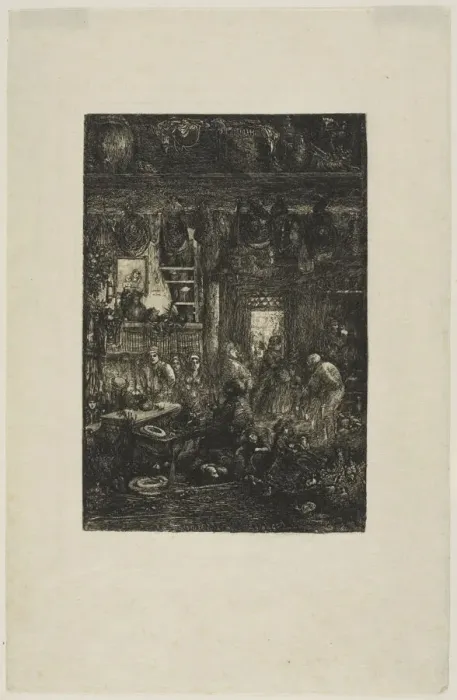 Framed Print : Moldavian Interior, 1859. Creator: Rodolphe Bresdin Framed Print : Moldavian Interior, 1859. Creator: Rodolphe Bresdin