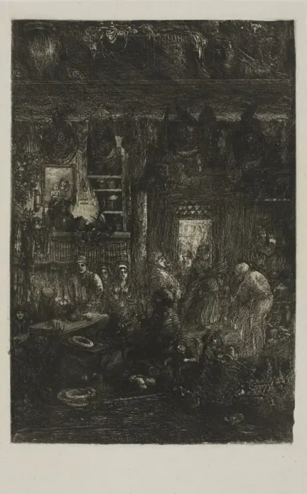 Framed Print : Moldavian Interior, 1859. Creator: Rodolphe Bresdin Framed Print : Moldavian Interior, 1859. Creator: Rodolphe Bresdin