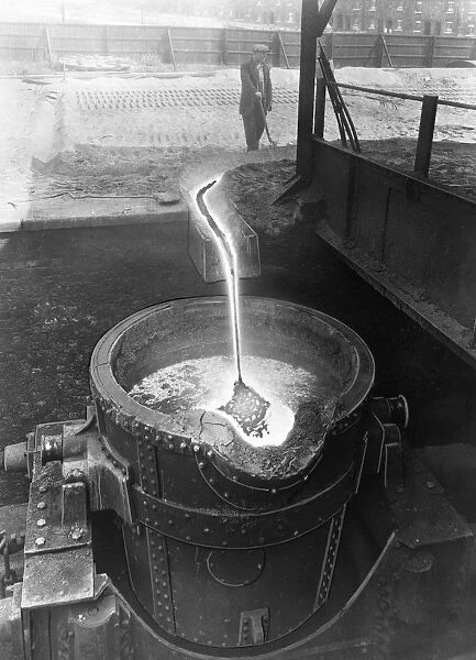 Molten steel, Park Gate Iron & Steel Co, Rotherham, South Yorkshire, April 1955