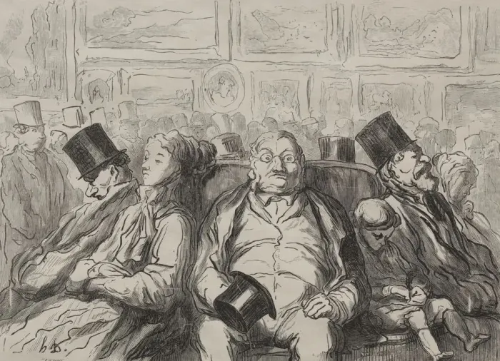 Framed Print : Moment of Rest in the Salon Carre. Creator: Honore Daumier (French, 1808-1879) Framed Print : Moment of Rest in the Salon Carre. Creator: Honore Daumier (French, 1808-1879)