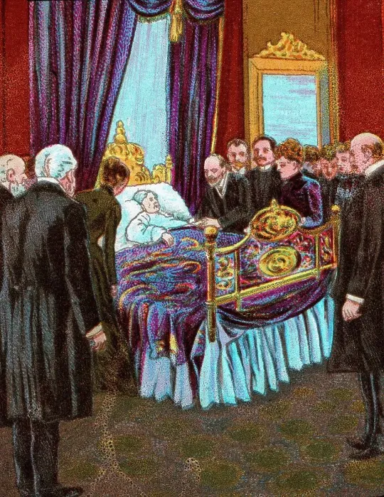 Framed Print : Last Moments of Queen Victoria - Scene at Osborne House, 1901 (c1902) Framed Print : Last Moments of Queen Victoria - Scene at Osborne House, 1901 (c1902)