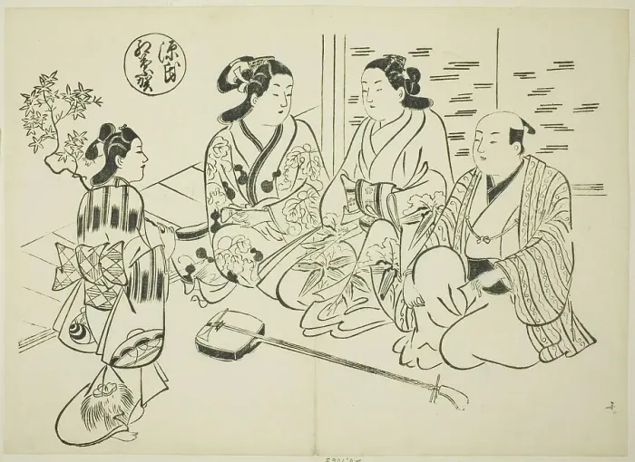 Framed Print : The Momiji-no-ga Chapter from The Tale of Genji (Genji Momiji-no-ga), from a series... c. 1710. Creator: Okumura Masanobu. The Momiji-no-ga Chapter from The Tale of Genji (Genji Momiji-no-ga), from a series... c. 1710 Framed Print : The Momiji-no-ga Chapter from The Tale of Genji (Genji Momiji-no-ga), from a series... c. 1710. Creator: Okumura Masanobu. The Momiji-no-ga Chapter from The Tale of Genji (Genji Momiji-no-ga), from a series... c. 1710
