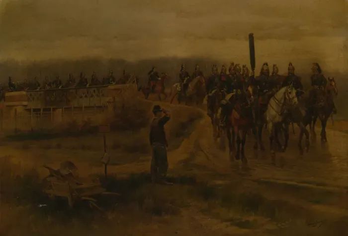 Framed Print : Mon Ancien Regiment, 19th century. Creator: Jean Baptiste Edouard Detaille Framed Print : Mon Ancien Regiment, 19th century. Creator: Jean Baptiste Edouard Detaille