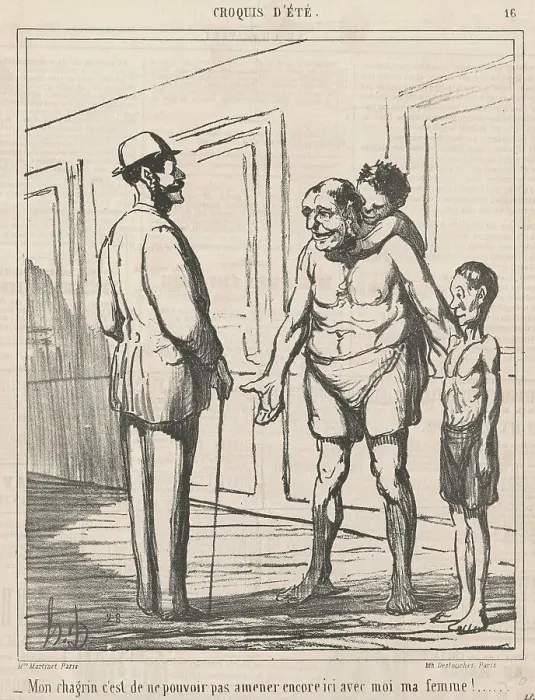 Framed Print : Mon chagrin c'est de ne pouvoir... 19th century. Creator: Honore Daumier Framed Print : Mon chagrin c'est de ne pouvoir... 19th century. Creator: Honore Daumier