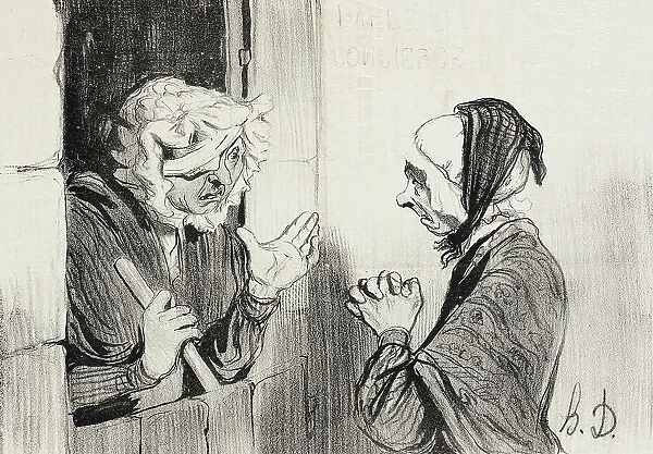 Mon Dieu! m'ame Bombec, qué que vous avez donc attrappé?, 1842. Creator: Honore Daumier
