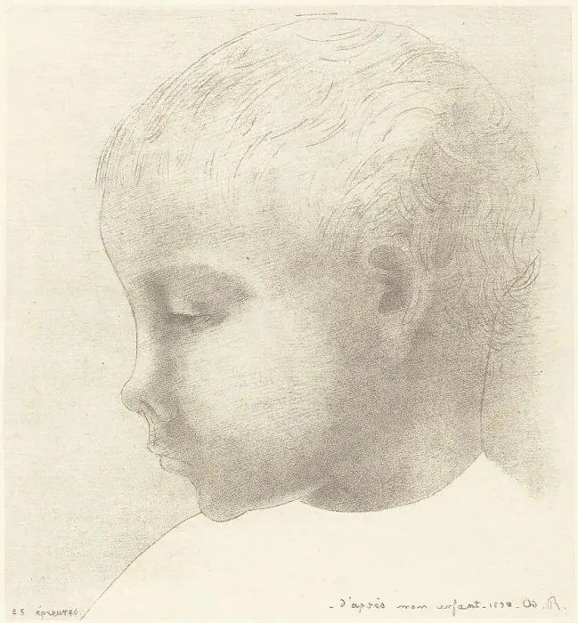 Framed Print : Mon Enfant (My Child), 1892. Creator: Odilon Redon Framed Print : Mon Enfant (My Child), 1892. Creator: Odilon Redon