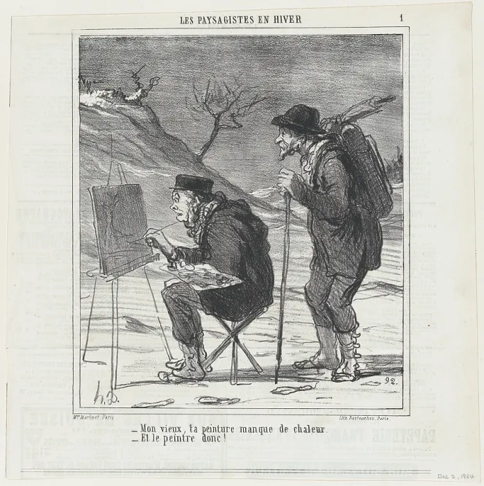 Framed Print : Mon vieux, ta peinture manque de chaleur, 1864. Creator: Honore Daumier Framed Print : Mon vieux, ta peinture manque de chaleur, 1864. Creator: Honore Daumier