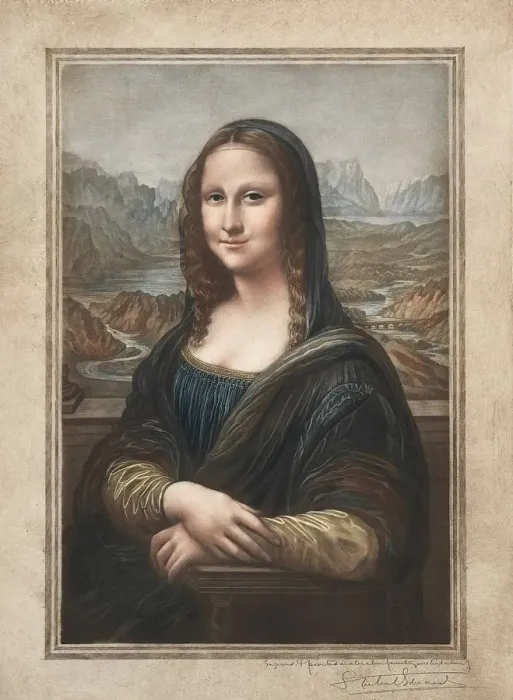 Framed Print : Mona Lisa, 19th-20th century. Creator: Samuel Arlent-Edwards (American, 1862-1938) Framed Print : Mona Lisa, 19th-20th century. Creator: Samuel Arlent-Edwards (American, 1862-1938)