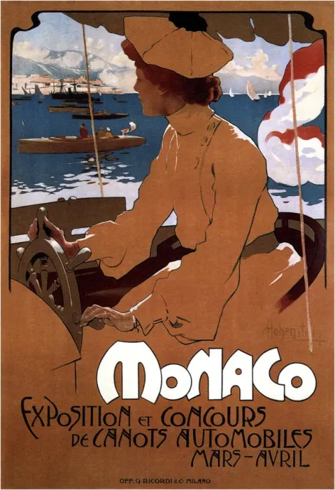 Framed Print : Monaco: Exposition de Canots Automobiles, 1900. Artist: Hohenstein, Adolfo (1854-1928) Framed Print : Monaco: Exposition de Canots Automobiles, 1900. Artist: Hohenstein, Adolfo (1854-1928)