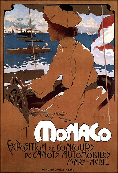 Monaco: Exposition de Canots Automobiles, 1900. Artist: Hohenstein, Adolfo (1854-1928)