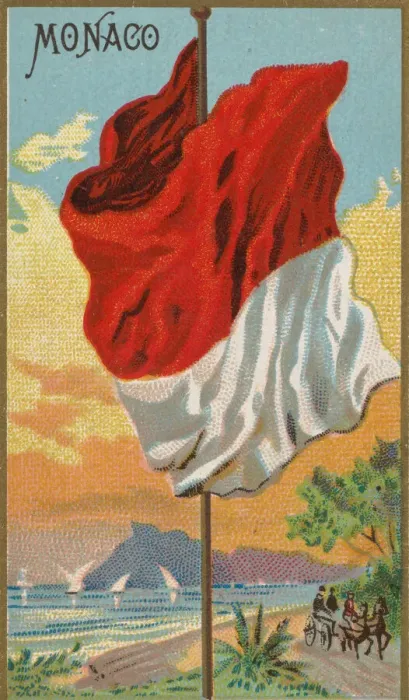 Framed Print : Monaco, from Flags of All Nations, Series 2 (N10) for Allen & Framed Print : Monaco, from Flags of All Nations, Series 2 (N10) for Allen &
