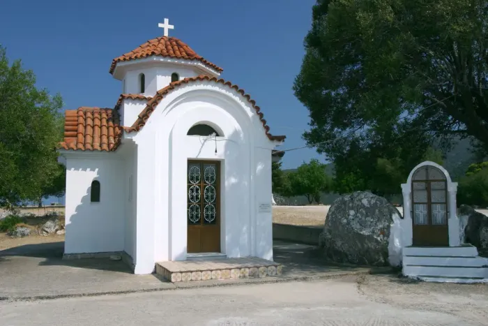 Framed Print : Monastery of Agrilion Church, Kefalonia, Greece