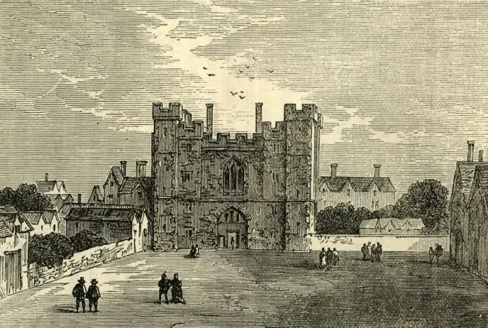 Framed Print : The Monastery of St. John of Jerusalem, Clerkenwell - The Gate from the West, (c1872) Framed Print : The Monastery of St. John of Jerusalem, Clerkenwell - The Gate from the West, (c1872)