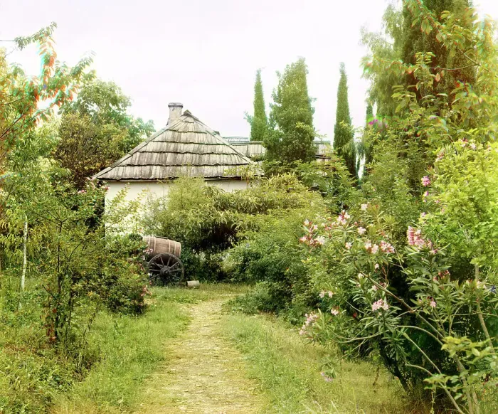 Framed Print : In the monastery's garden, Novyi Afon, between 1905 and 1915. Creator: Sergey Mikhaylovich Prokudin-Gorsky Framed Print : In the monastery's garden, Novyi Afon, between 1905 and 1915. Creator: Sergey Mikhaylovich Prokudin-Gorsky