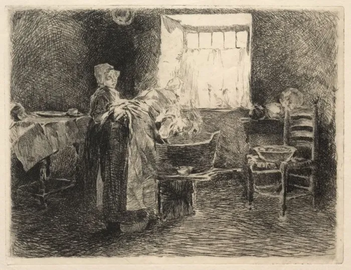 Framed Print : Monday Morning, Holland, 1800s. Creator: Robert Frederick Blum (American, 1857-1903) Framed Print : Monday Morning, Holland, 1800s. Creator: Robert Frederick Blum (American, 1857-1903)