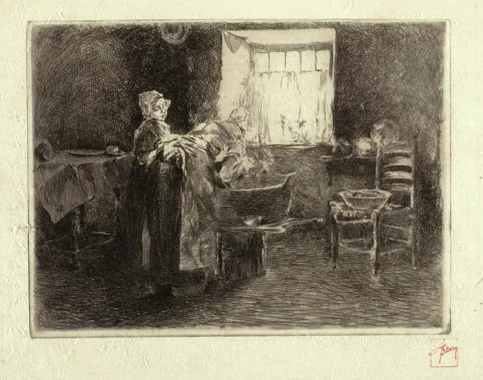 Framed Print : Monday Morning, Holland, 1880-1890. Creator: Robert Frederick Blum Framed Print : Monday Morning, Holland, 1880-1890. Creator: Robert Frederick Blum