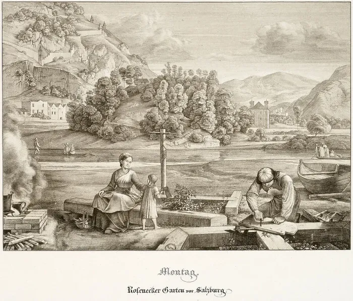 Framed Print : Monday: Rosenecker Garden before Salzburg, 1823. Creator: Ferdinand Olivier Framed Print : Monday: Rosenecker Garden before Salzburg, 1823. Creator: Ferdinand Olivier