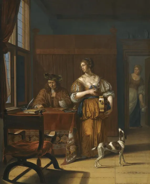 Framed Print : The Money changer, 1675. Artist: Haensbergen, Jan van (1642-1705) Framed Print : The Money changer, 1675. Artist: Haensbergen, Jan van (1642-1705)