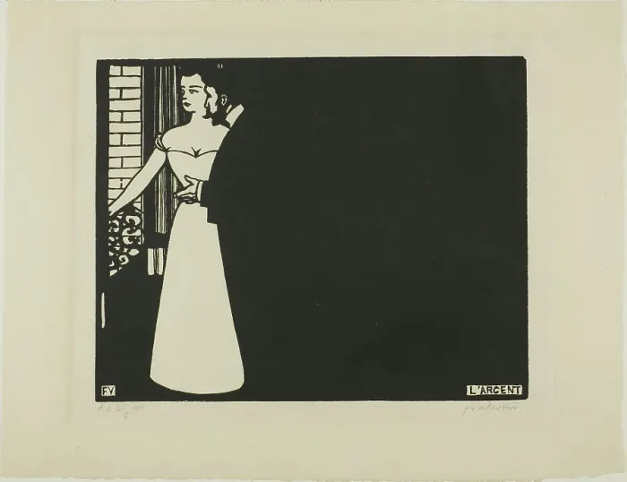Framed Print : Money, plate five from Intimacies, 1898. Creator: Félix Vallotton Framed Print : Money, plate five from Intimacies, 1898. Creator: Félix Vallotton