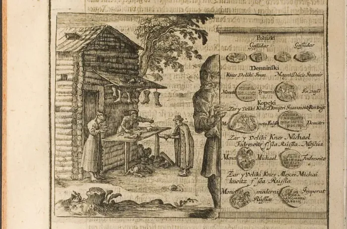 Framed Print : Money and Trade in Muscovy (Illustration from Travels to the Great Duke of Muscovy and the King of Artist: Rothgiesser, Christian Lorenzen (?-1659) Framed Print : Money and Trade in Muscovy (Illustration from Travels to the Great Duke of Muscovy and the King of Artist: Rothgiesser, Christian Lorenzen (?-1659)