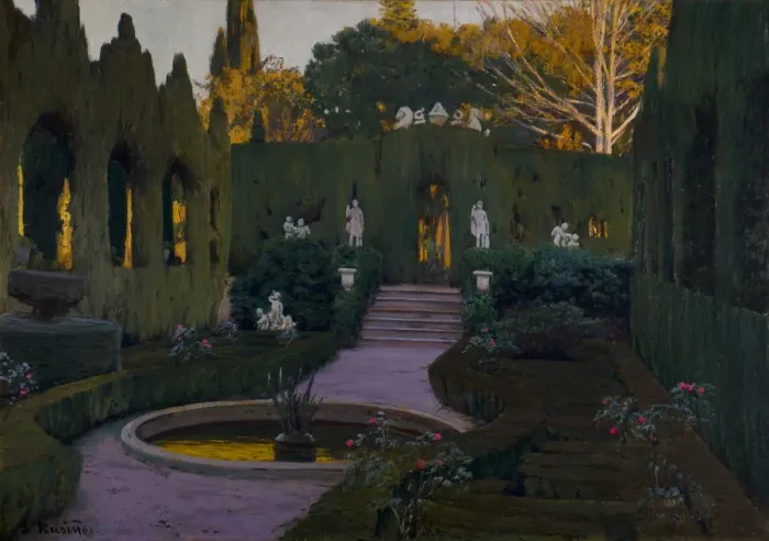 Framed Print : The Monforte gardens (Jardines de Monforte), 1917 Framed Print : The Monforte gardens (Jardines de Monforte), 1917