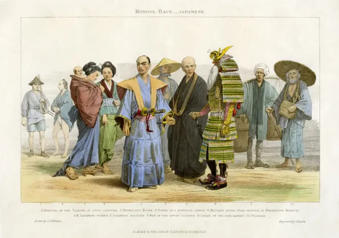 Framed Print : Mongol Race - Japanese, 19th century. Artist: G Rawle Framed Print : Mongol Race - Japanese, 19th century. Artist: G Rawle
