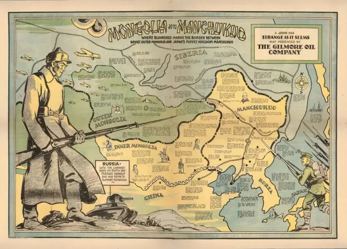 Framed Print : Mongolia and Manchukuo, 1936. Creator: Hix, John (1907-1944) Framed Print : Mongolia and Manchukuo, 1936. Creator: Hix, John (1907-1944)