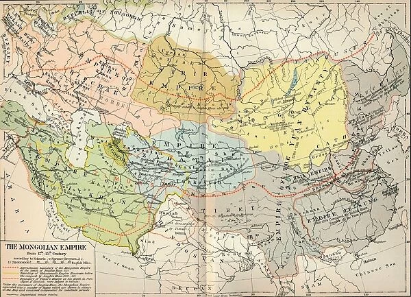 The Mongolian Empire from 12th-15th Century, c1903, (1904)