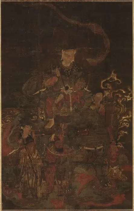 Framed Print : Monju and Attendants, 1200s. Creator: Unknown