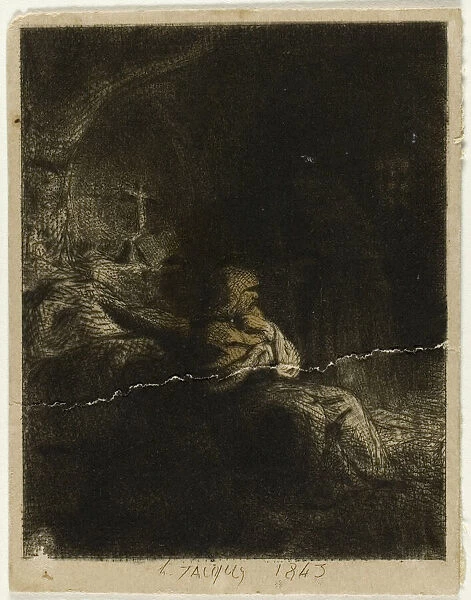 Monk at Prayer, 1843. Creator: Charles Emile Jacque