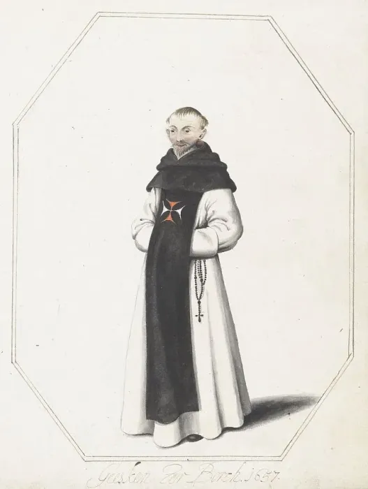 Framed Print : Monk with rosary beads, 1657. Creator: Gesina ter Borch Framed Print : Monk with rosary beads, 1657. Creator: Gesina ter Borch