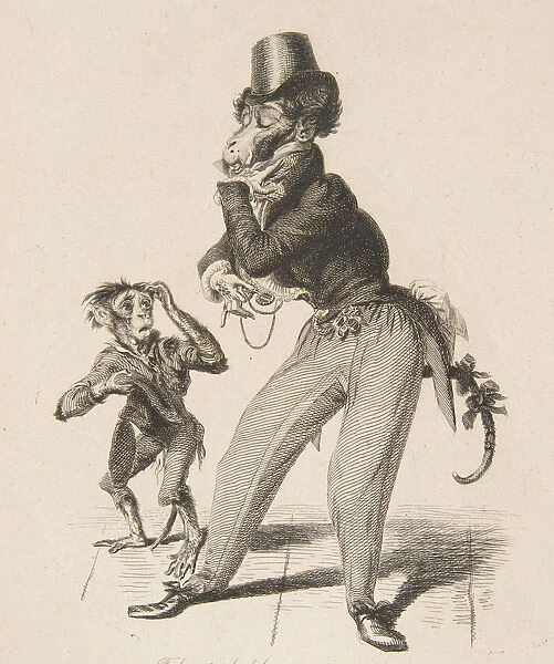 Monkey Dandy, from Monkey-ana, or Men in Miniature, July 1828. July 1828