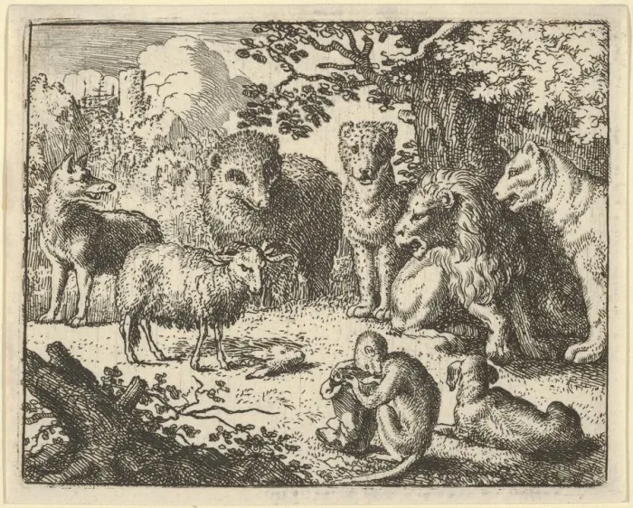 Framed Print : The Monkey Opens the Package and Removes the Rabbits Head to the Great Surprise of Framed Print : The Monkey Opens the Package and Removes the Rabbits Head to the Great Surprise of