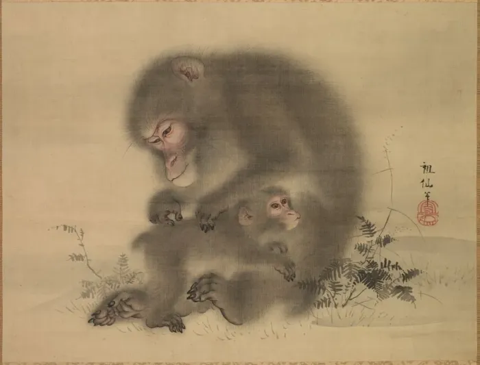 Framed Print : Monkeys, late 18th-early 19th century. Creator: Mori Sosen (Japanese, 1747-1821)
