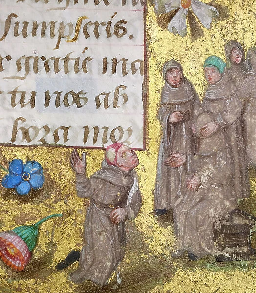 Monks - detail from a Book of Hours, c1490. Creator: Unknown